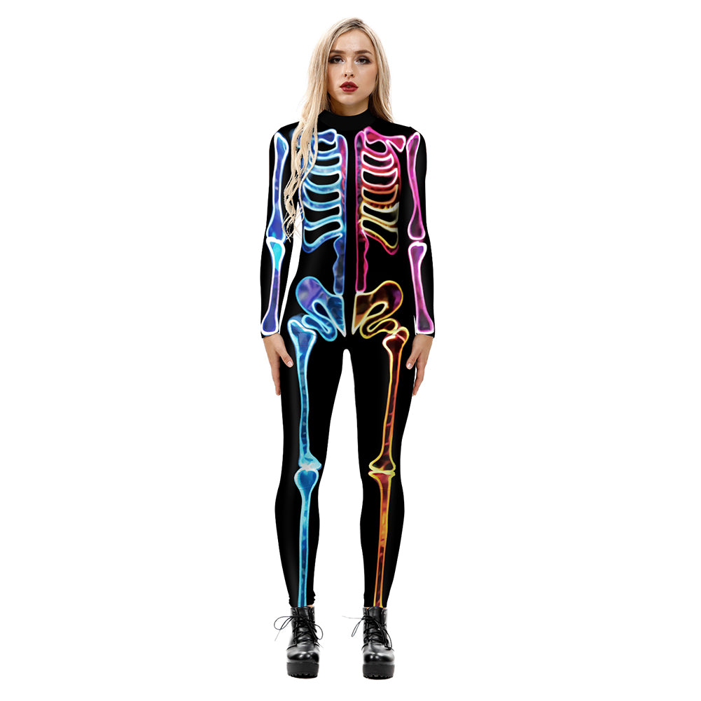 YESFASHION Halloween Digital Print Cos Cosplayer Jumpsuit