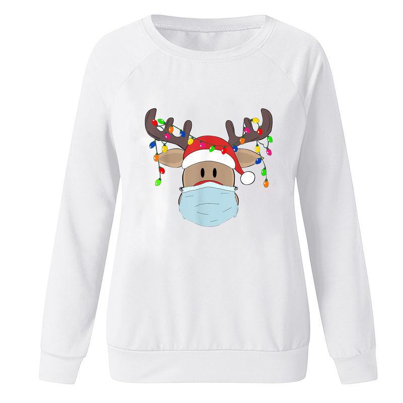 YESFASHION Tops Long Sleeve Christmas Elk Women T-shirt